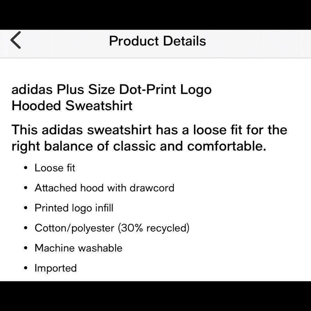ADIDAS Plus Size Dot-Print Logo Hooded SweatShirt 4X - Picture 5 of 6
